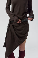 Yayoi Dress - Brown Extra Fine Merino Knit | Miista | Designed & Handmade in Europe