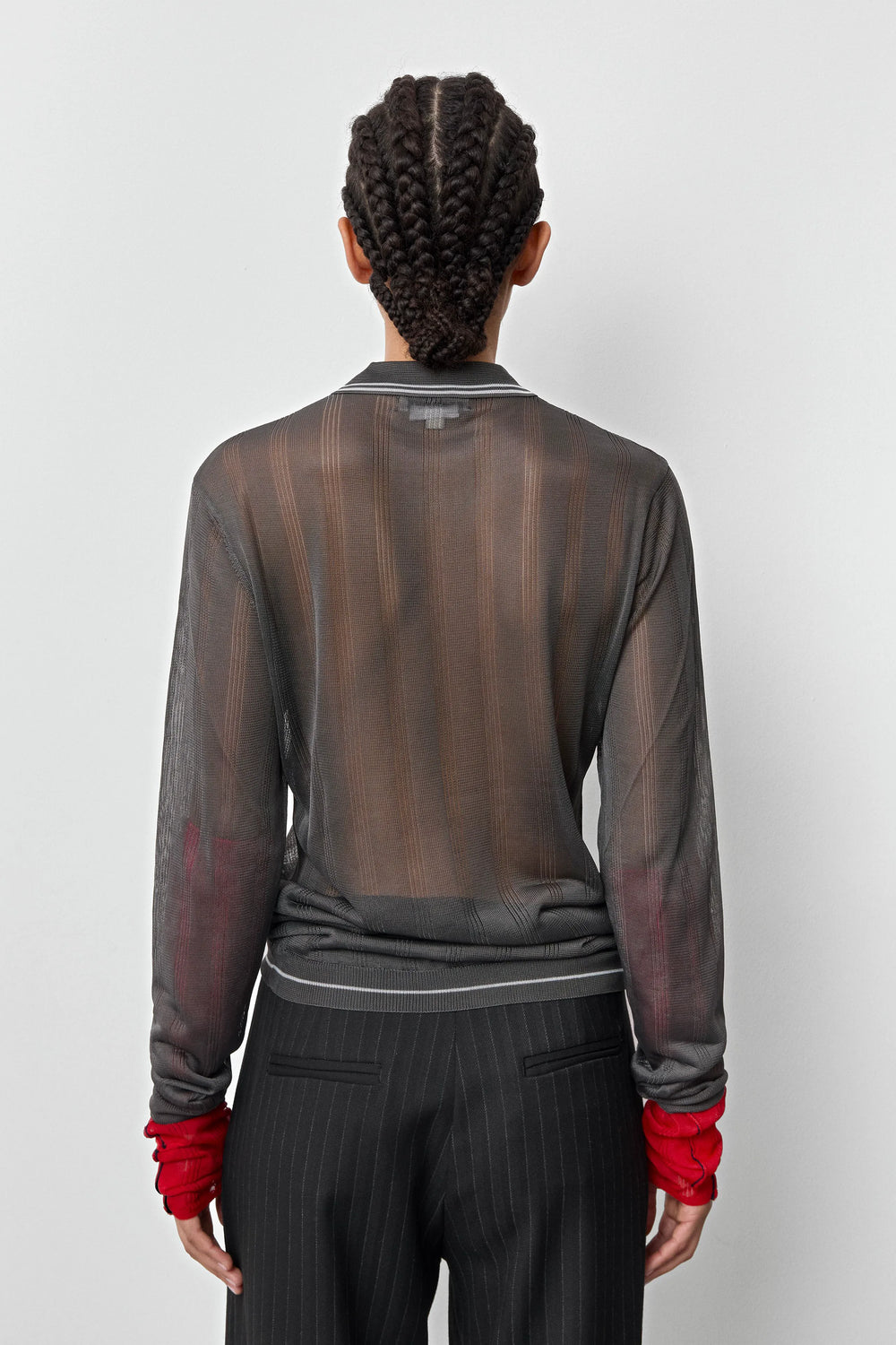 Rufa Cement Grey Polo Knitted Jumper | Miista | Designed & Handmade in Europe