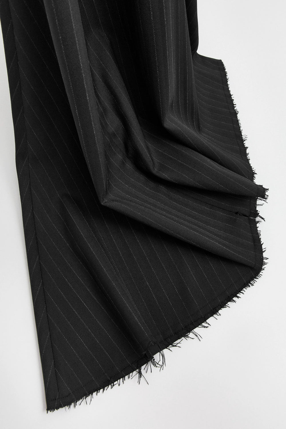 Kaia Black Pinstripe Asymmetrical Skirt | Miista | Designed & Handmade in Europe