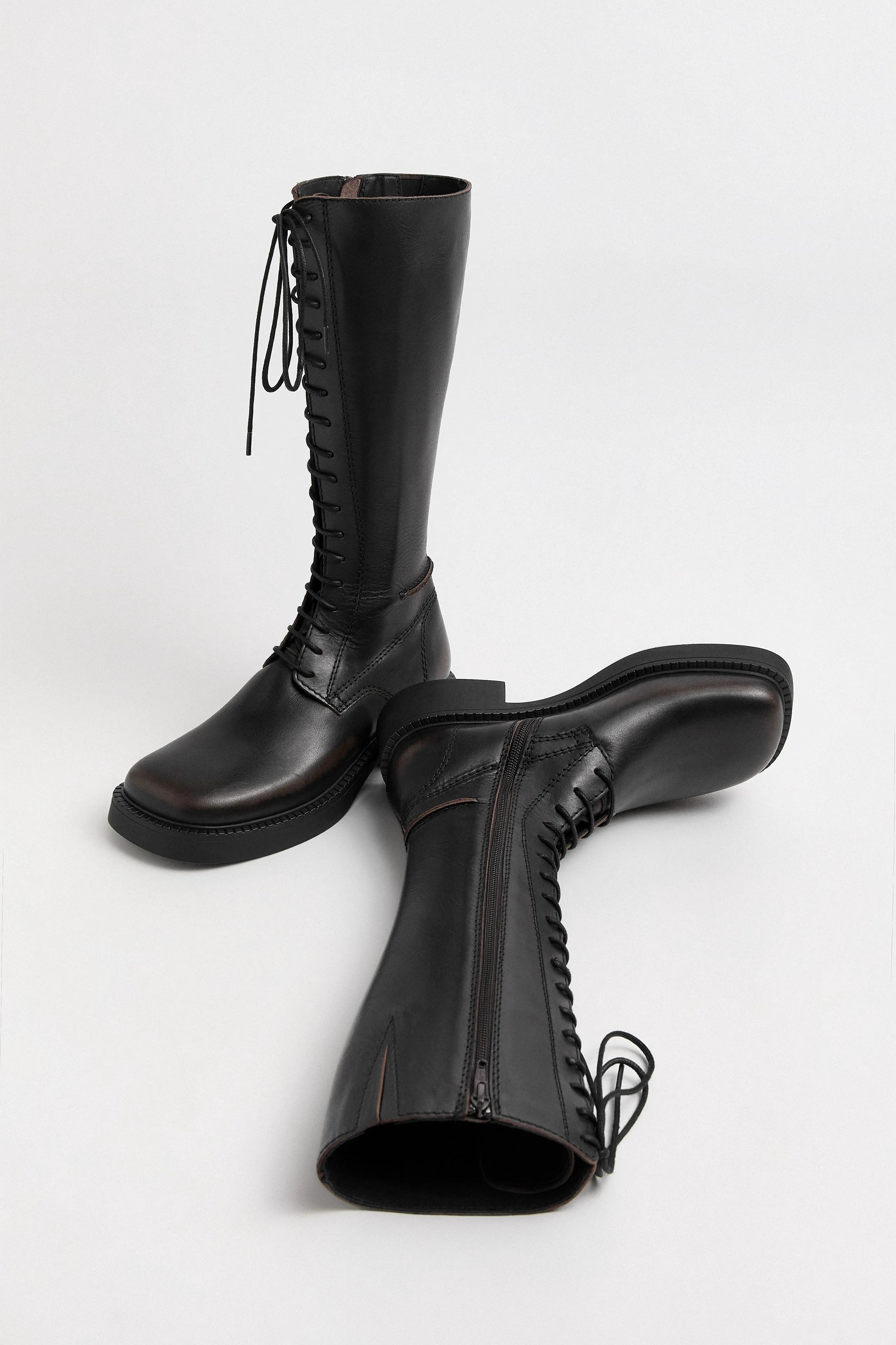 Abrama Brushed Brown Tall Boots | Miista | Designed & Handmade in Europe