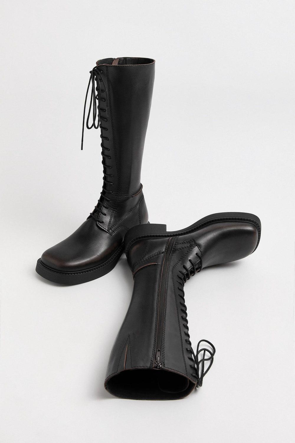 Abrama Brushed Brown Tall Boots | Miista | Designed & Handmade in Europe