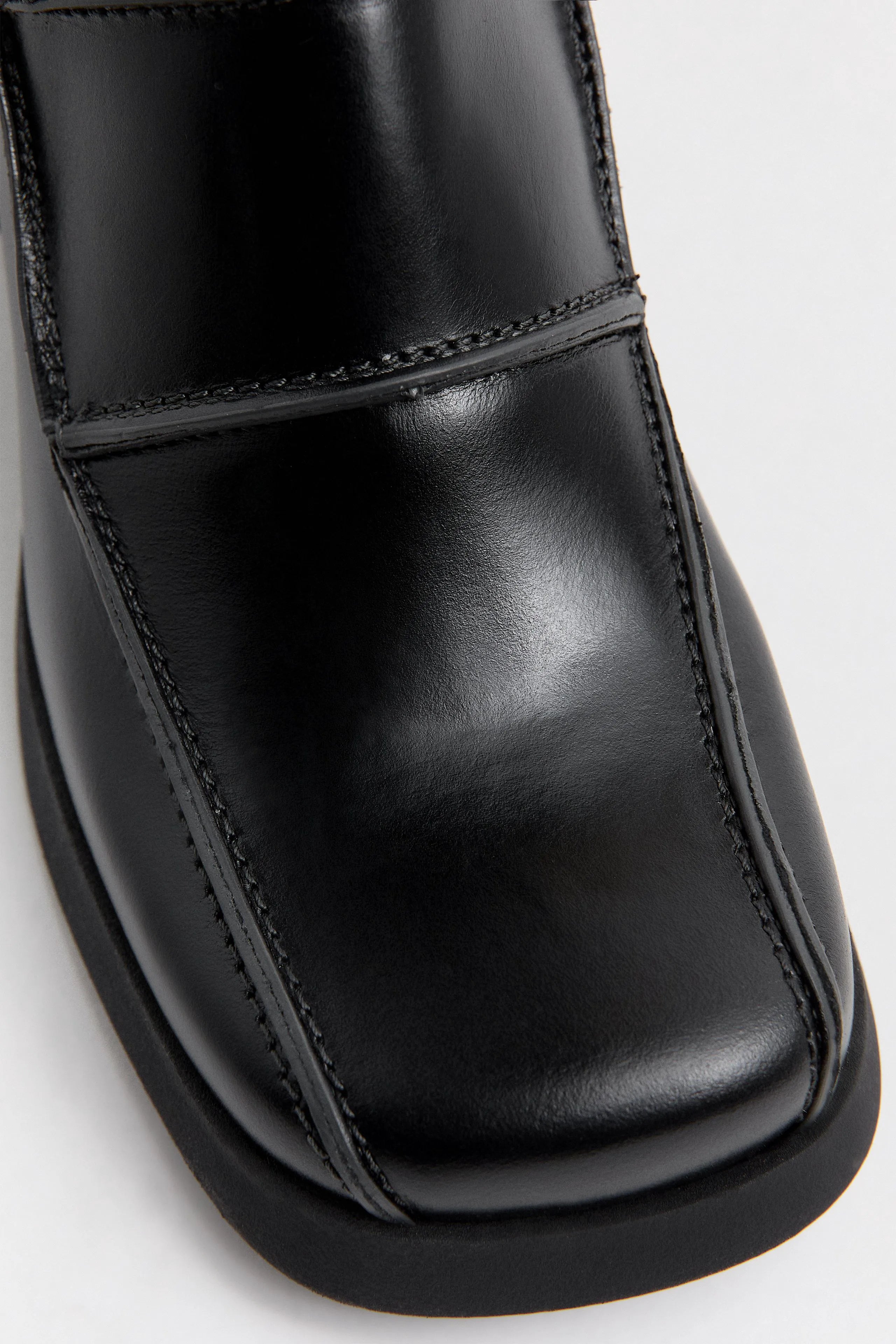 Neaera Boots - Black Leather Grey Stitching | Miista | Designed & Handmade in Europe