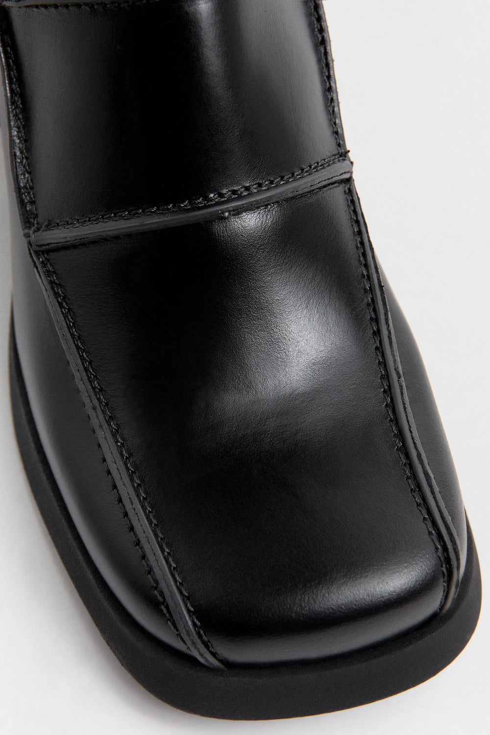 Neaera Boots - Black Leather Grey Stitching | Miista | Designed & Handmade in Europe