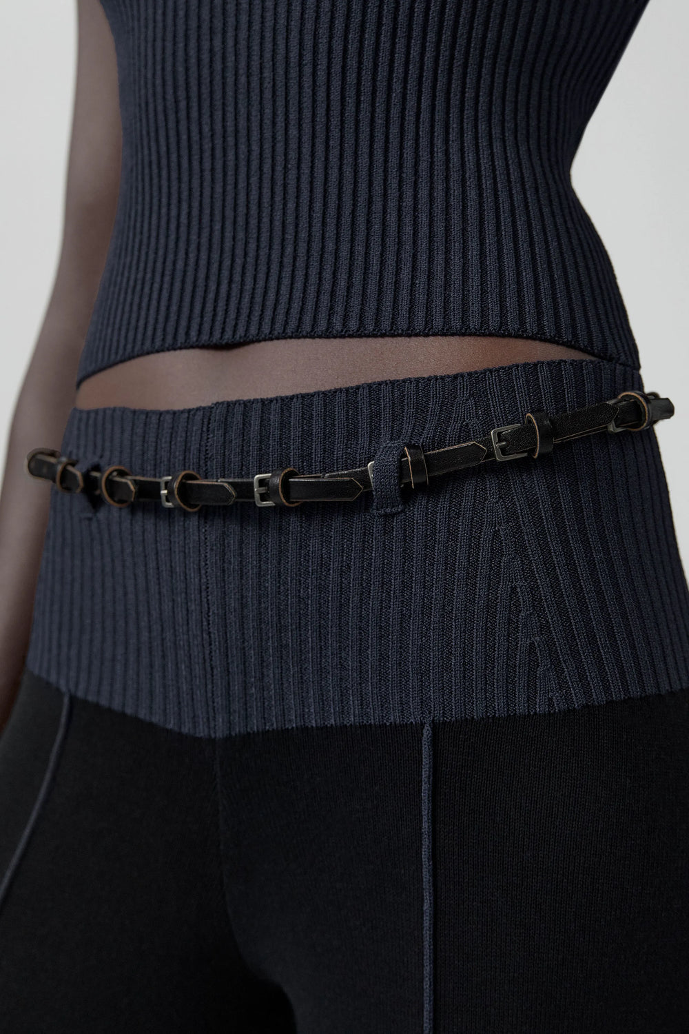 Bucci Black Mini Buckles Leather Belt | Miista | Designed & Handmade in Europe