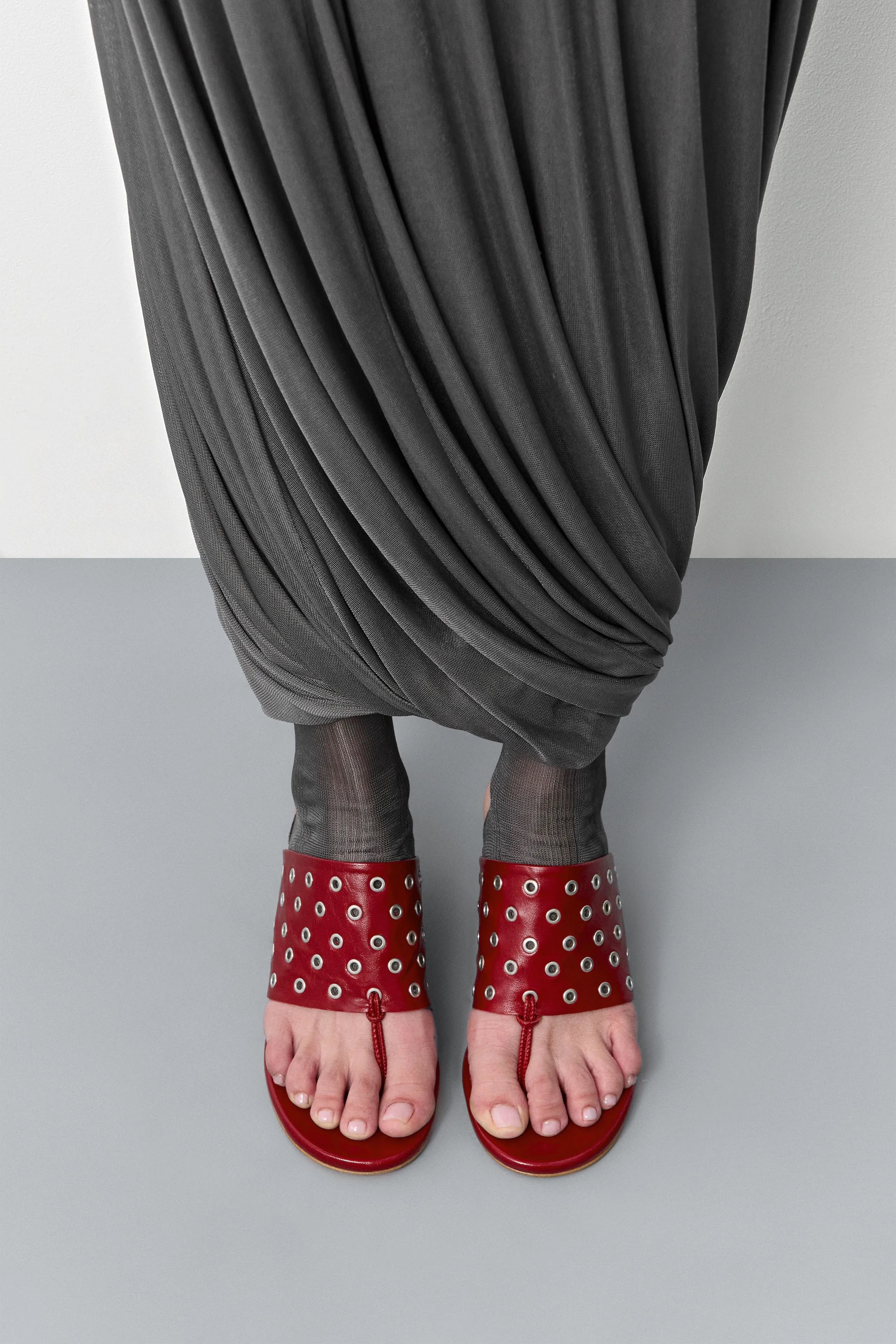 Cedella Red Eyelets Sandals | Miista | Designed & Handmade in Europe