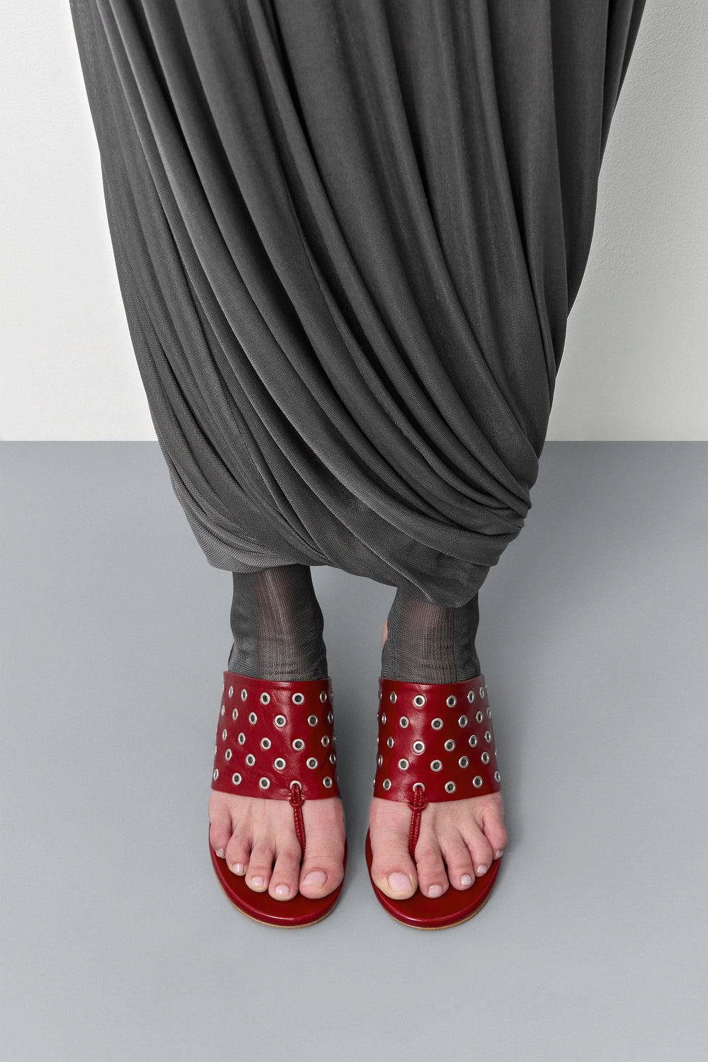 Cedella Red Eyelets Sandals | Miista | Designed & Handmade in Europe