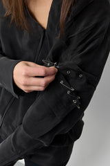 Noxi Black Asymmetric Jacket | Miista | Designed & Handmade in Europe