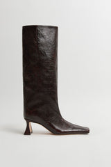 Bluma Boots - Brown Crinkle Leather | Miista | Designed & Handmade in Europe
