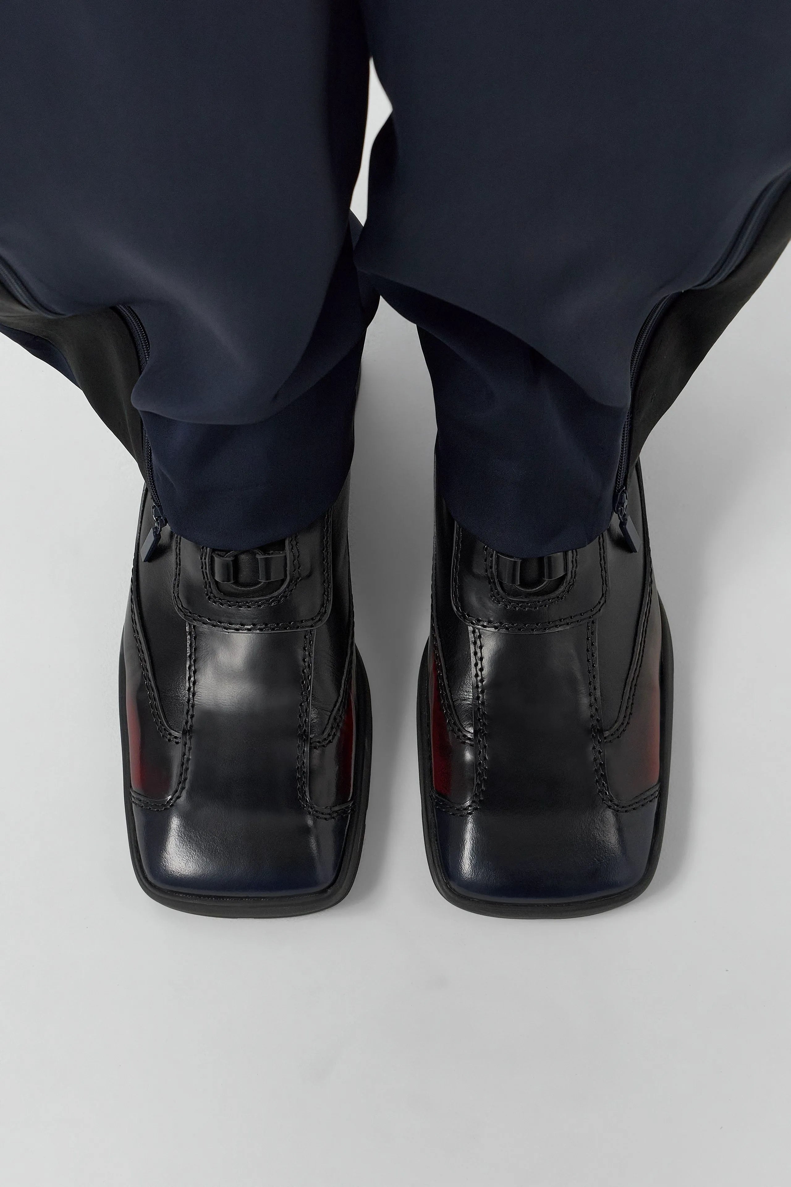 Shila Black Heeled Burgundy Brush Off Sneaker | Miista | Designed & Handmade in Europe