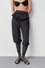 Vanny Washed Black Sheer Ruffle | Miista | Designed & Handmade in Europe