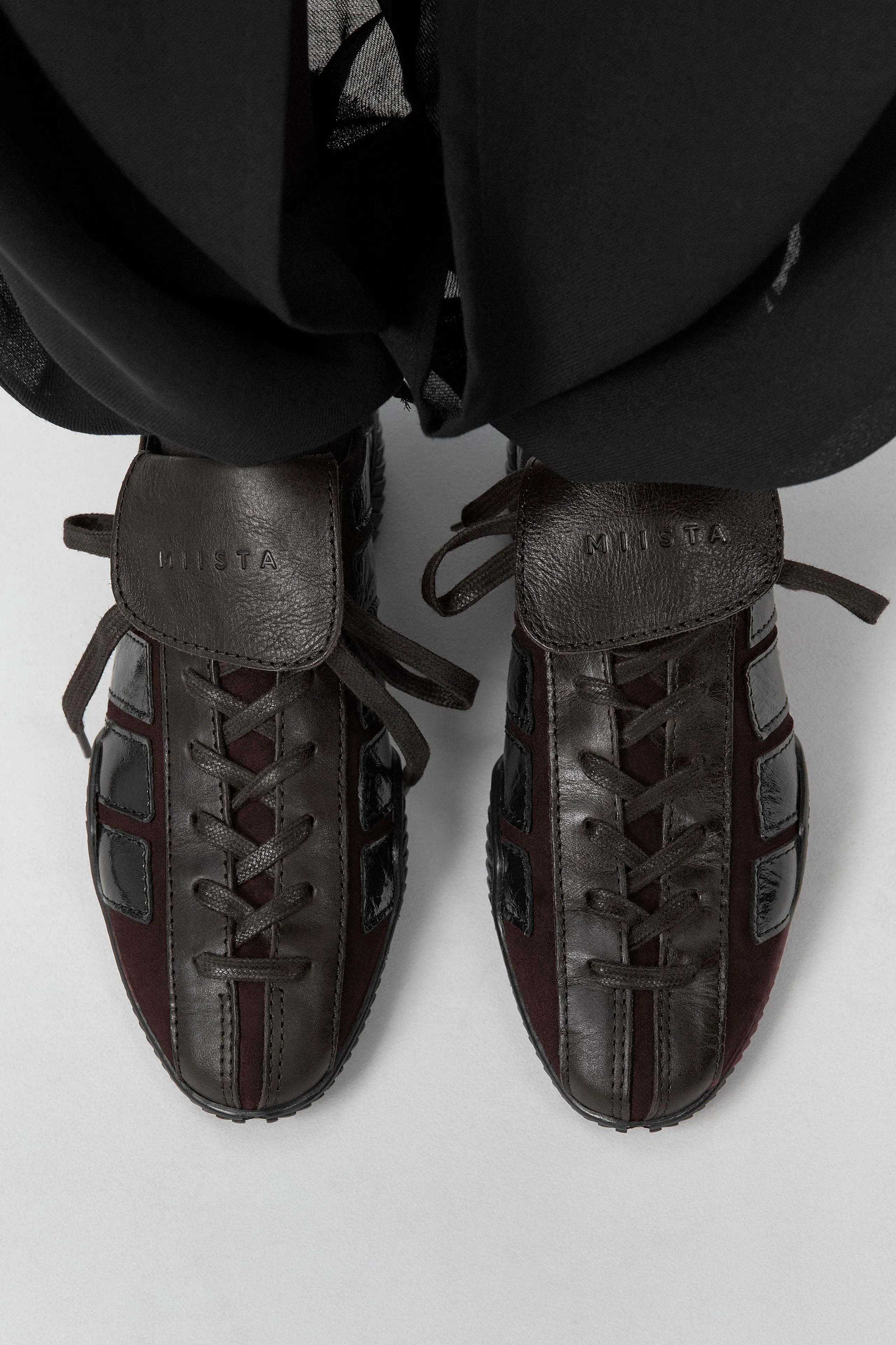 Nikoletta Sneakers - Dark Brown Suede Leather | Miista | Designed & Handmade in Europe