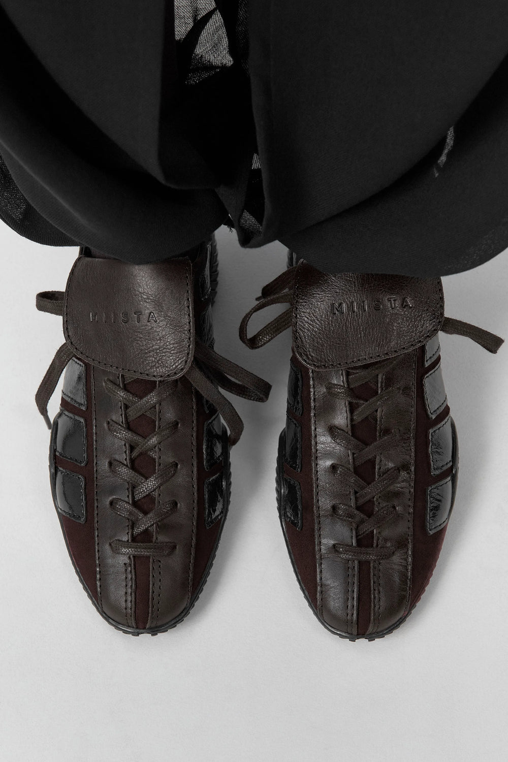 Nikoletta Sneakers - Dark Brown Suede Leather | Miista | Designed & Handmade in Europe