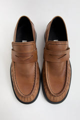 Zita Loafers - Tan Leather Black Stitching | Miista | Designed & Handmade in Europe