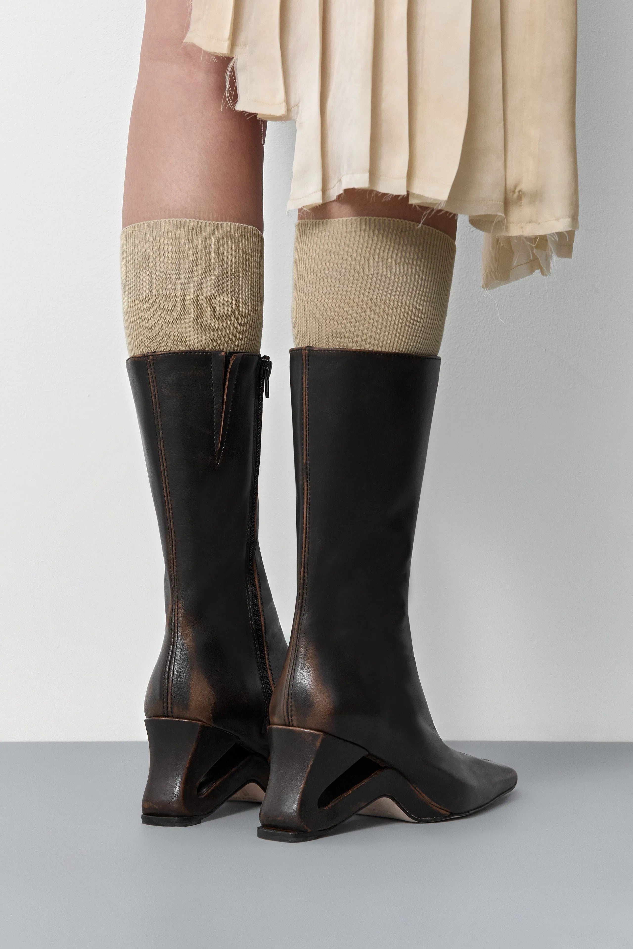 Sulay Brushed Brown Boots | Miista | Designed & Handmade in Europe