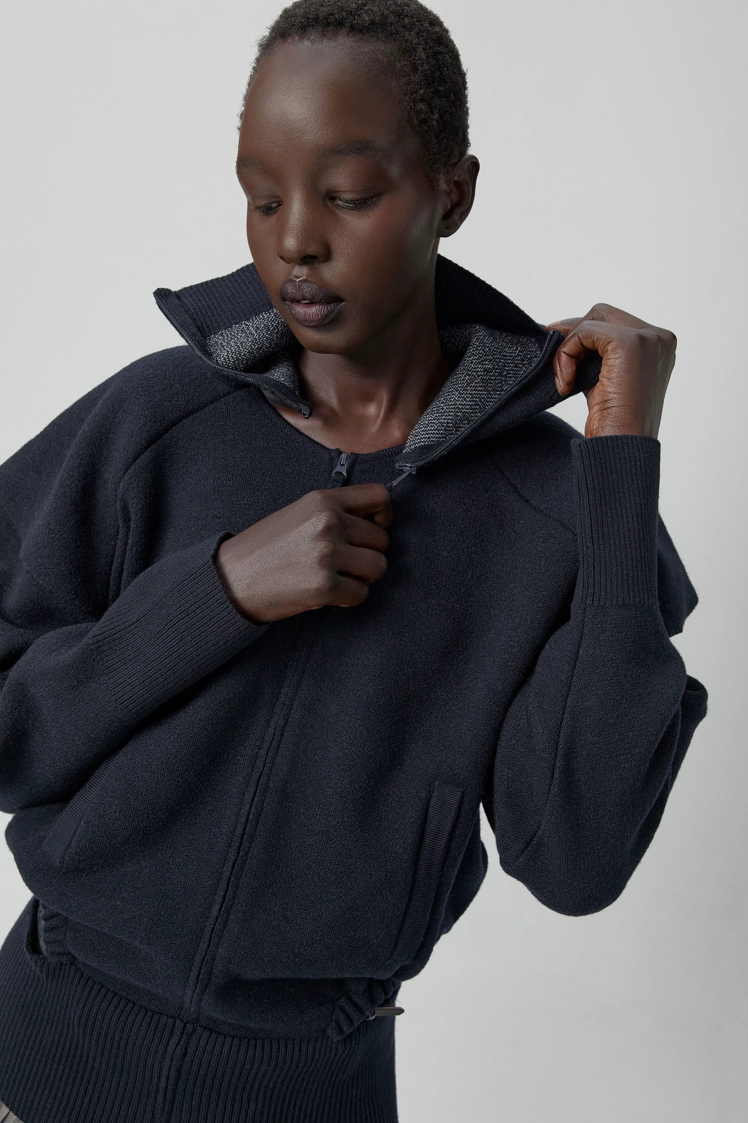 Agnes Jacket - Navy Extra Fine Merino Knit | Miista | Designed & Handmade in Europe