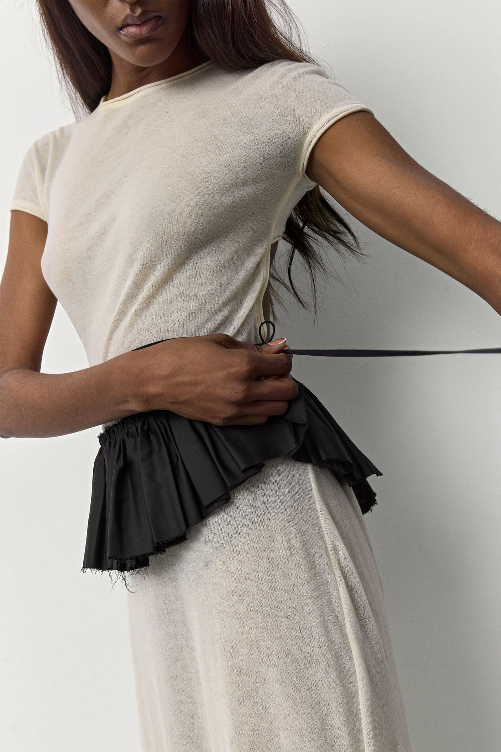Vanny Black Poplin Ruffle  | Miista | Designed & Handmade in Europe