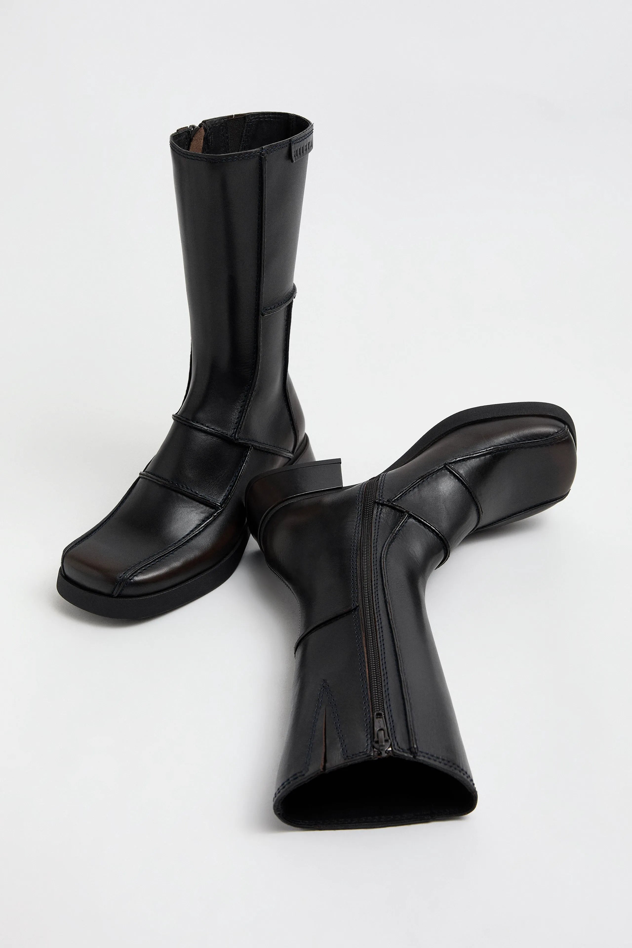 Neaera Boots - Brown Navy Stitching | Miista | Designed & Handmade in Europe