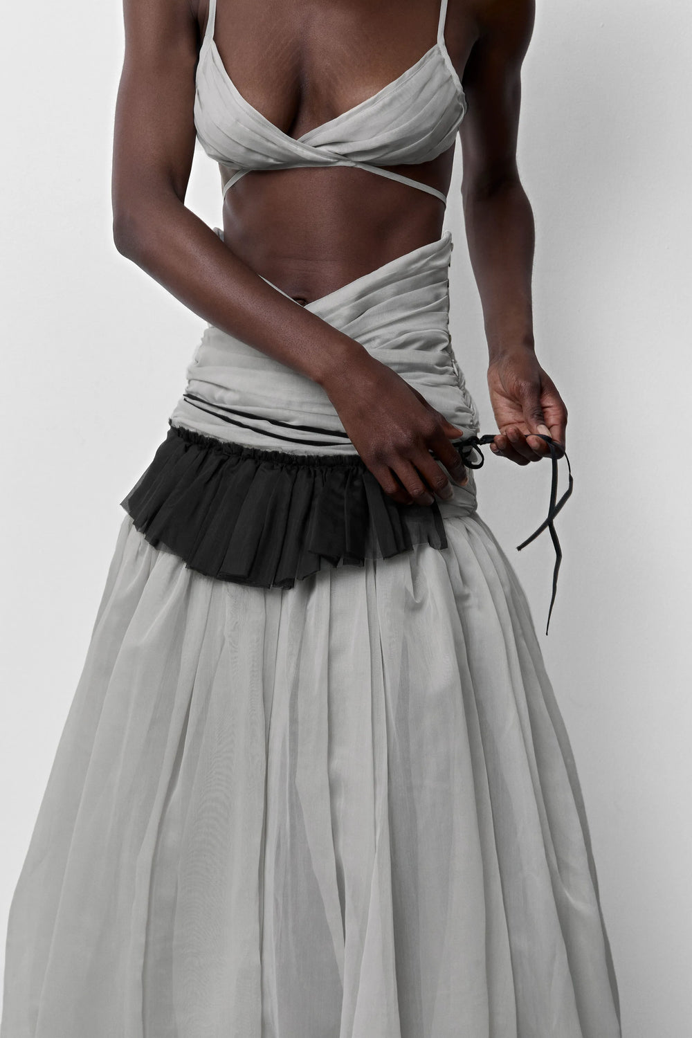 Vanny Black Sheer Ruffle| Miista | Designed & Handmade in Europe