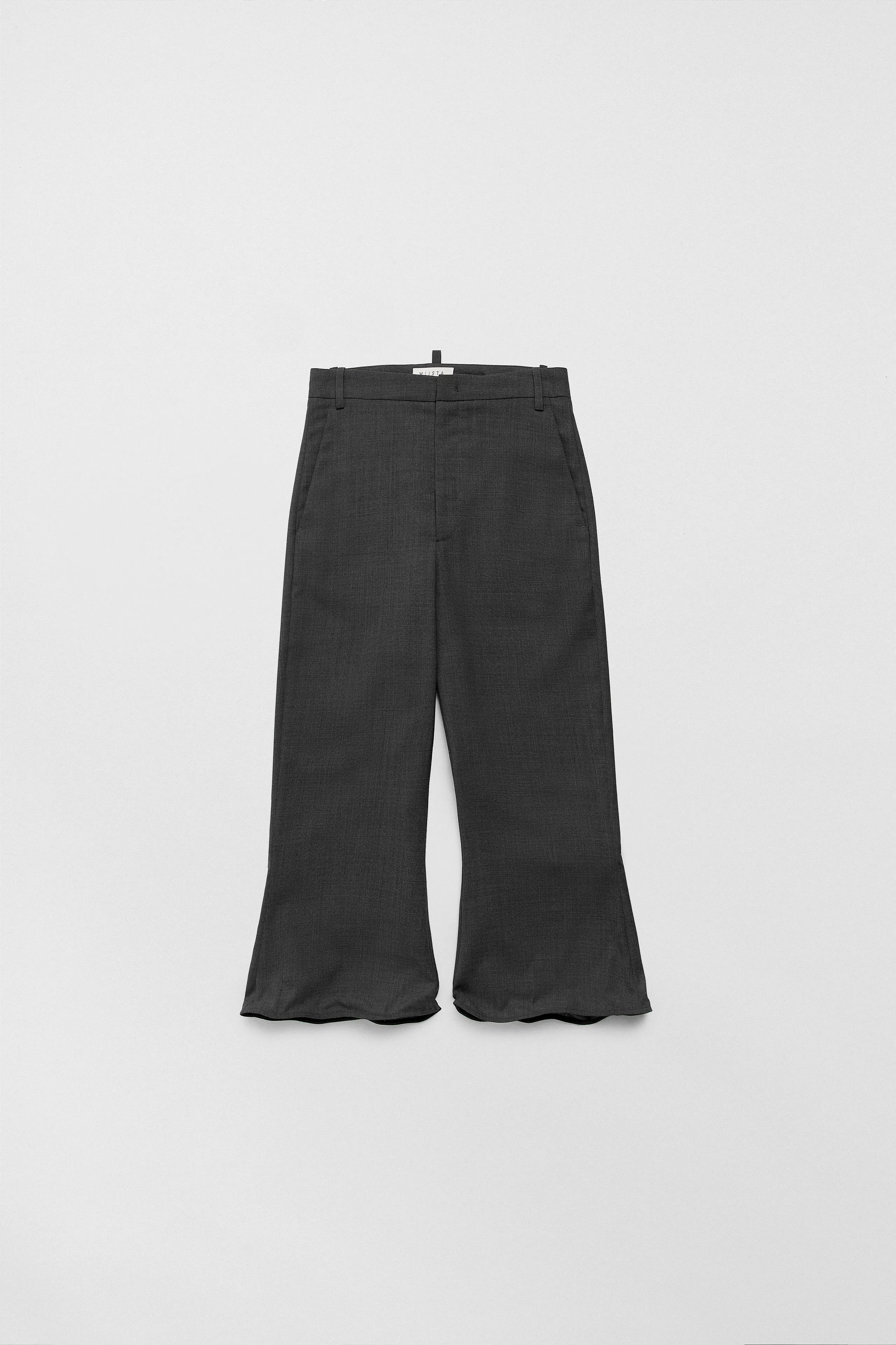 Exene Cement Grey Capri Trousers | Miista | Designed & Handmade in Europe