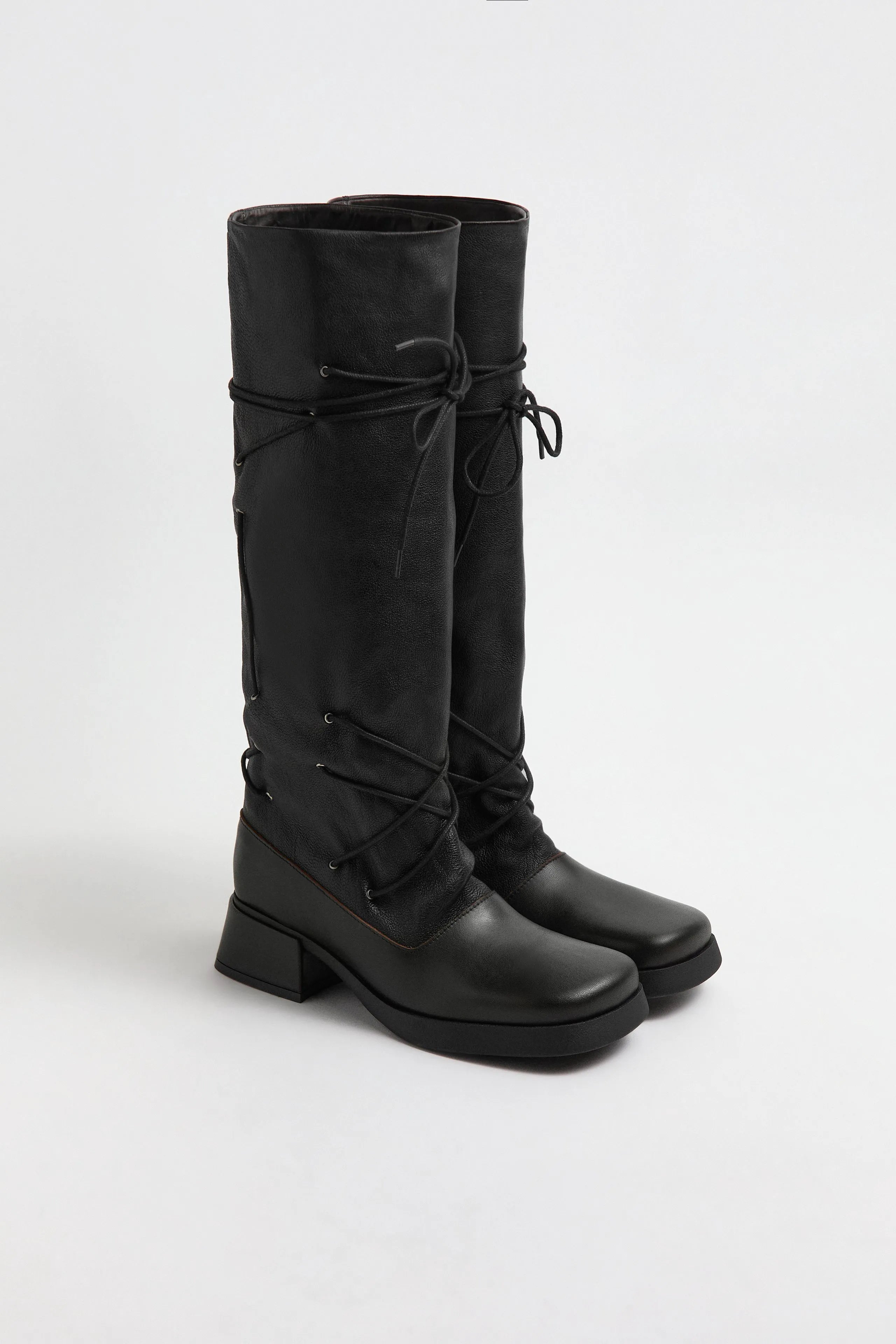 Alida Boots - Black Leather| Miista | Designed & Handmade in Europe