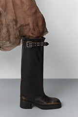 Kristel Brown Tall Boots | Miista | Designed & Handmade in Europe
