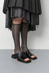 Alendra Black Asymmetric Sandals | Miista | Designed & Handmade in Europe