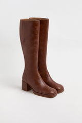 Donna Boots - Tan Grainy Leather | Miista | Designed & Handmade in Europe