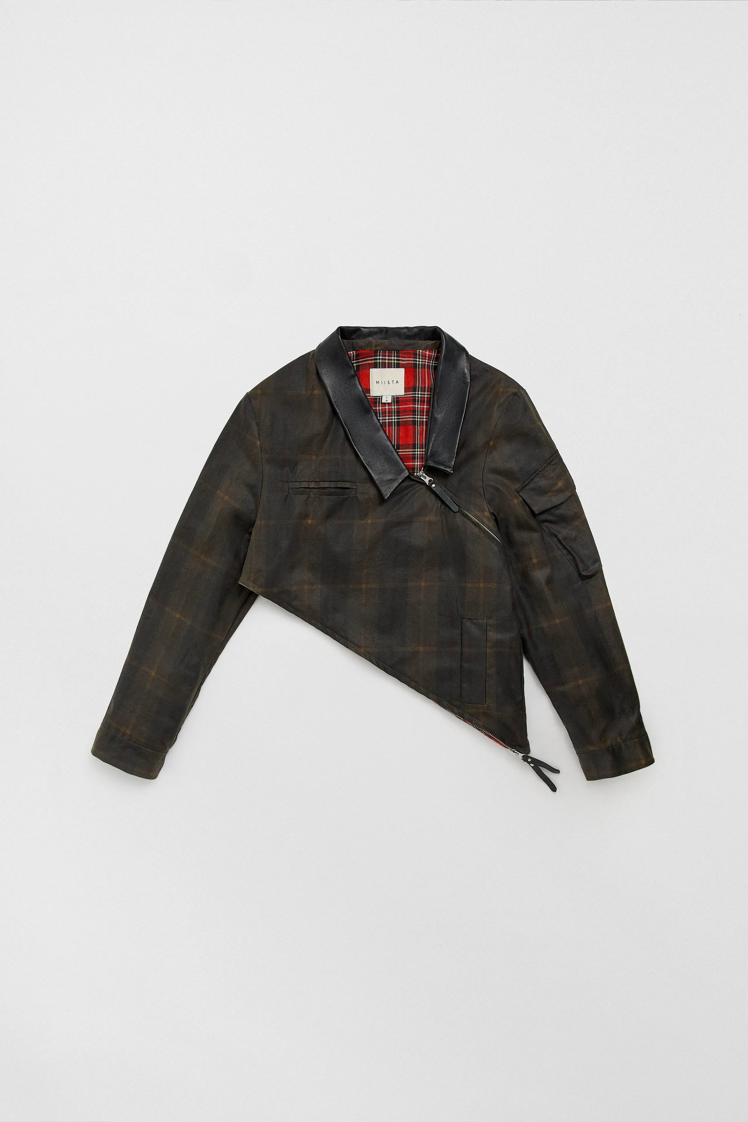 Marla Brown Checked Detachable Jacket | Miista | Designed & Handmade in Europe