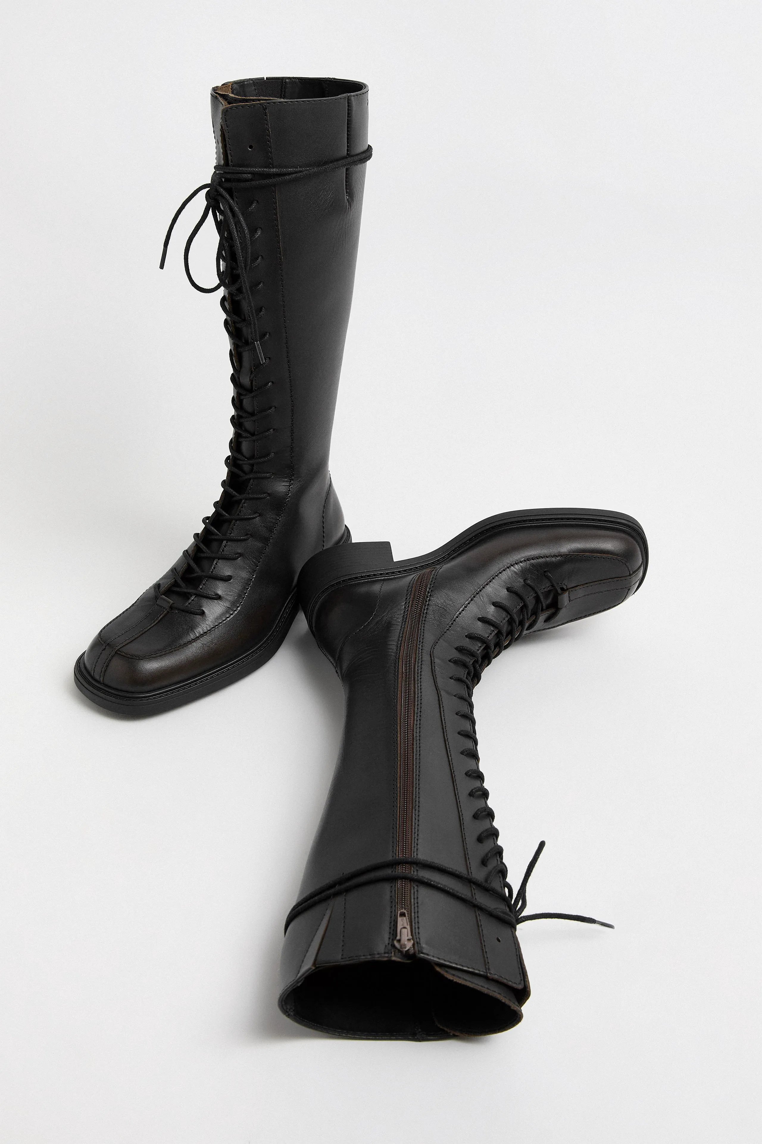 Sabryna Boots - Brown Grey Brush Off Leather | Miista | Designed & Handmade in Europe