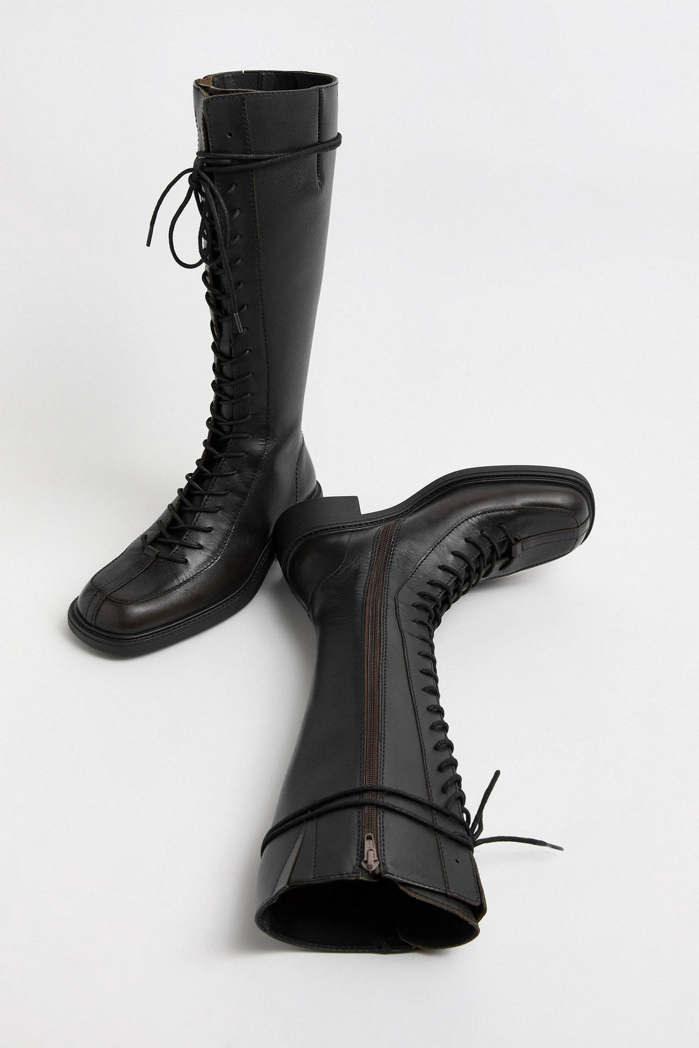 Sabryna Boots - Brown Grey Brush Off Leather | Miista | Designed & Handmade in Europe