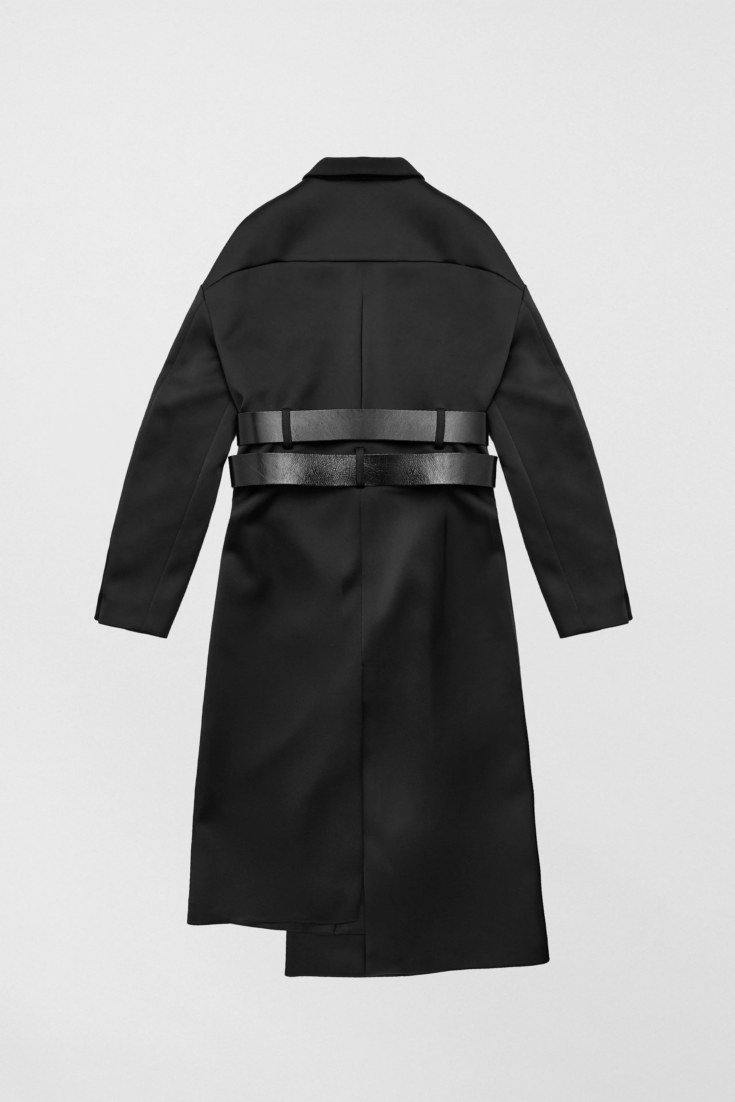 Irne Black Belt Long Coat | Miista | Designed & Handmade in Europe