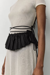 Vanny Black Poplin Ruffle  | Miista | Designed & Handmade in Europe